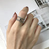 Wholesale Retro Geometric Open Gum Ring Jewelry Made Of 925 Sterling Silver