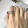 Wholesale Retro Geometric Open Gum Ring Jewelry Made Of 925 Sterling Silver