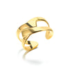 Wholesale Retro Geometric Open Ring Stainless Steel 18K Gold Electroplated Unisex