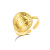 Wholesale Retro Geometric Open Ring Stainless Steel 18K Gold Electroplated Unisex