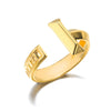 Wholesale Retro Geometric Open Ring Stainless Steel 18K Gold Electroplated Unisex
