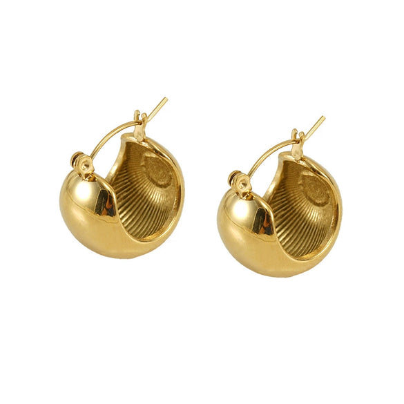 Wholesale Retro Geometric Spherical 316L Stainless Steel Electroplated Women's Earrings