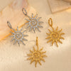 Wholesale Retro Geometric Spiral Sunflower Stainless Steel Earrings With Electroplating For Women
