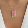 Wholesale Retro Geometric Square Pendant Necklace Copper Titanium Steel Dripping Oil Style For Women