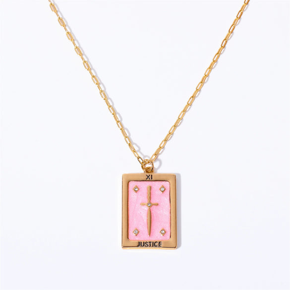 Wholesale Retro Geometric Square Pendant Necklace Copper Titanium Steel Dripping Oil Style For Women
