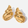Wholesale Retro Geometric Stainless Steel Conch Earrings 18K Gold Electroplated Nonfading Jewelry