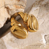 Wholesale Retro Geometric Stainless Steel Conch Earrings 18K Gold Electroplated Nonfading Jewelry