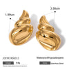 Wholesale Retro Geometric Stainless Steel Conch Earrings 18K Gold Electroplated Nonfading Jewelry