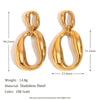 Wholesale Retro Geometric Stainless Steel Earrings And Luxury Pearl Ring For Women 18K Gold Plated