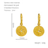 Wholesale Retro Geometric Stainless Steel Earrings For Women With Blue Turquoise And Electroplating