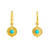 Wholesale Retro Geometric Stainless Steel Earrings For Women With Blue Turquoise And Electroplating