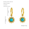 Wholesale Retro Geometric Stainless Steel Earrings For Women With Blue Turquoise And Electroplating