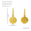 Wholesale Retro Geometric Stainless Steel Earrings For Women With Blue Turquoise And Electroplating