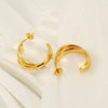 Wholesale Retro Geometric 316L Stainless Steel Earrings 18K Gold Plated