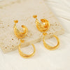 Wholesale Retro Geometric 316L Stainless Steel Earrings 18K Gold Plated
