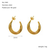 Wholesale Retro Geometric 316L Stainless Steel Earrings 18K Gold Plated