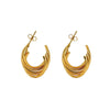Wholesale Retro Geometric 316L Stainless Steel Earrings 18K Gold Plated