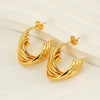 Wholesale Retro Geometric 316L Stainless Steel Earrings 18K Gold Plated