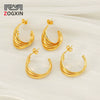 Wholesale Retro Geometric 316L Stainless Steel Earrings 18K Gold Plated