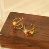 Wholesale Retro Geometric Stainless Steel Earrings With Electroplating For Women