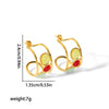Wholesale Retro Geometric Stainless Steel Earrings With Electroplating For Women