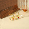 Wholesale Retro Geometric Stainless Steel Earrings With Electroplating For Women