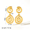 Wholesale Retro Geometric Stainless Steel Electroplated Earrings For Women