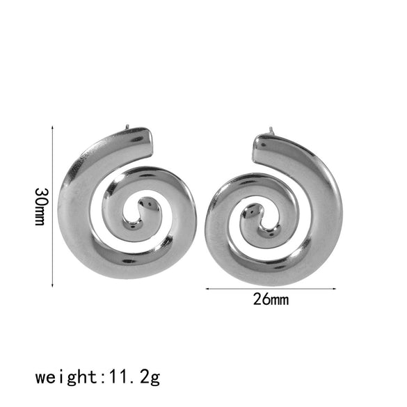 Wholesale Retro Geometric Stainless Steel Electroplated Earrings For Women