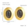 Wholesale Retro Geometric Stainless Steel Electroplated Natural Stone Earrings