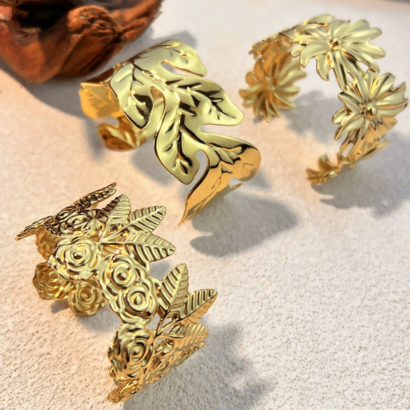 Wholesale Retro Geometric Stainless Steel Electroplated Titanium Steel Bracelet Jewelry