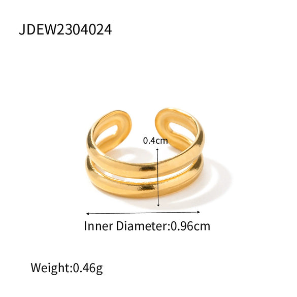 Wholesale Retro Geometric Stainless Steel Goldplated Doublelayer Ear Clips For Women