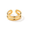 Wholesale Retro Geometric Stainless Steel Goldplated Doublelayer Ear Clips For Women