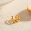 Wholesale Retro Geometric Stainless Steel Goldplated Doublelayer Ear Clips For Women