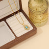 Wholesale Retro Geometric Stainless Steel Natural Stone Pendant Jewelry