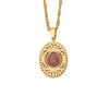 Wholesale Retro Geometric Stainless Steel Natural Stone Pendant Jewelry