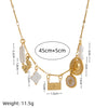 Wholesale Retro Geometric Stainless Steel Necklace Pendant With Bamboo Chain And Electroplating Design