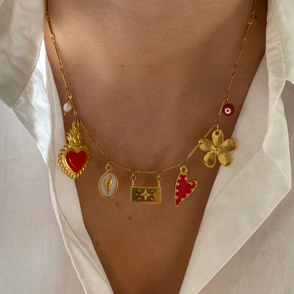 Wholesale Retro Geometric Stainless Steel Necklace Pendant With Bamboo Chain And Electroplating Design