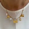 Wholesale Retro Geometric Stainless Steel Necklace Pendant With Bamboo Chain And Electroplating Design