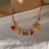 Wholesale Retro Geometric Stainless Steel Necklace Pendant With Bamboo Chain And Electroplating Design