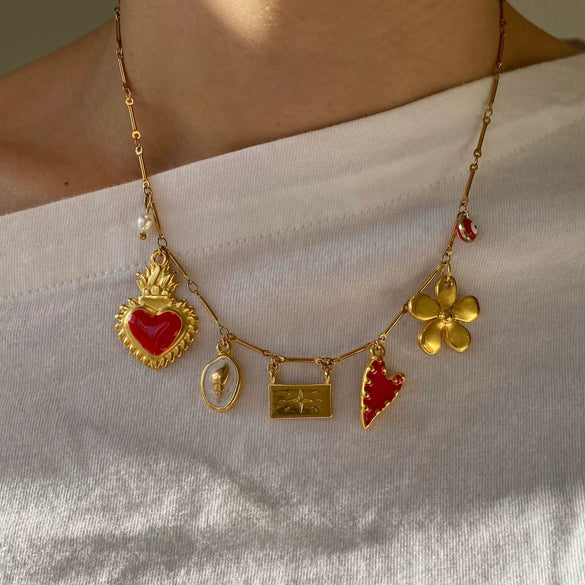 Wholesale Retro Geometric Stainless Steel Necklace Pendant With Bamboo Chain And Electroplating Design