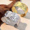 Wholesale Retro Geometric Stainless Steel Open Bracelet For Women Electroplated