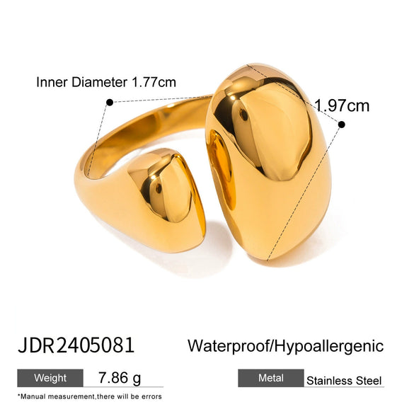 Wholesale Retro Geometric Stainless Steel Ring With Electroplating For Women