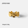 Wholesale Retro Geometric Stainless Steel Ring With Electroplating For Women