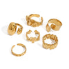 Wholesale Retro Geometric Stainless Steel Ring With Electroplating For Women