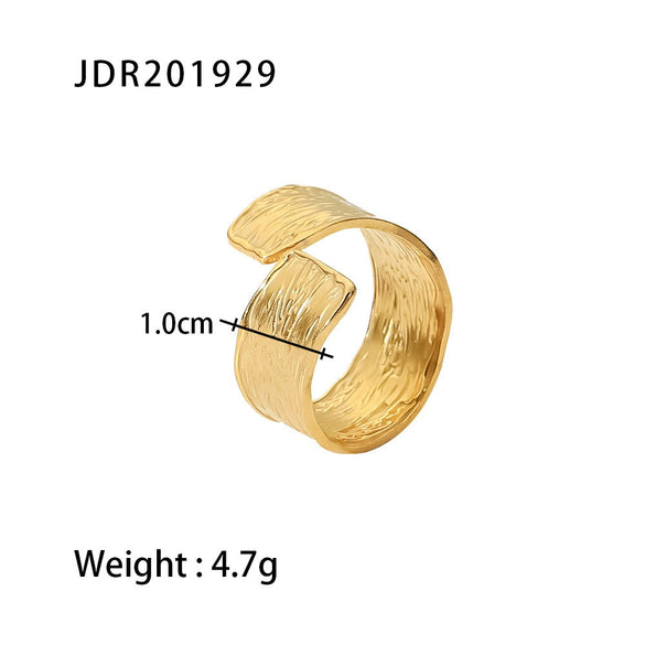 Wholesale Retro Geometric Stainless Steel Ring With Electroplating For Women