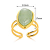Wholesale Retro Geometric Stainless Steel Ring With Natural Stone And Electroplating