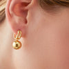 Wholesale Retro Geometric Stainless Steel Sliding Steel Ball Pendant Earrings Nonfading Jewelry For Women