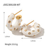 Wholesale Retro Geometric Stainless Steel White Oil Drop Flower Earrings With Electroplating For Women