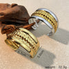 Wholesale Retro Geometric Stainless Steel Wide Bracelet Electroplated Gold And Silver Color Matching Nonfading Jewelry