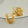 Wholesale Retro Geometric 316L Stainless Steel Women's Multi Layer Irregular Electroplated Earrings